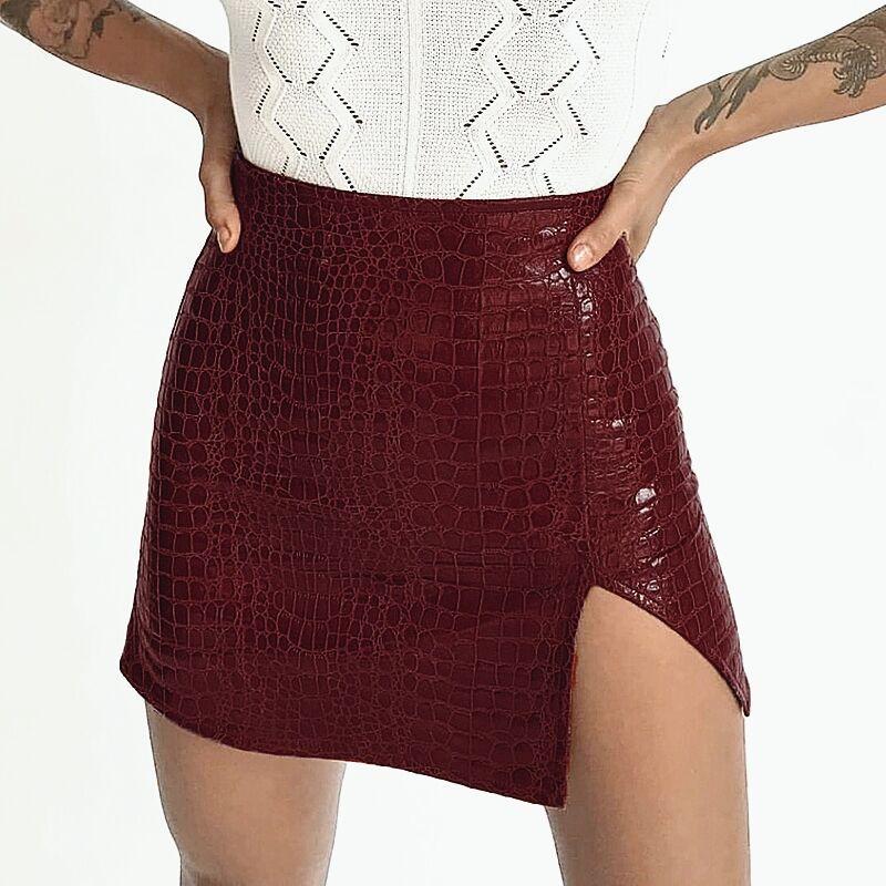 Reptilian High-Waisted Bodycon Skirt