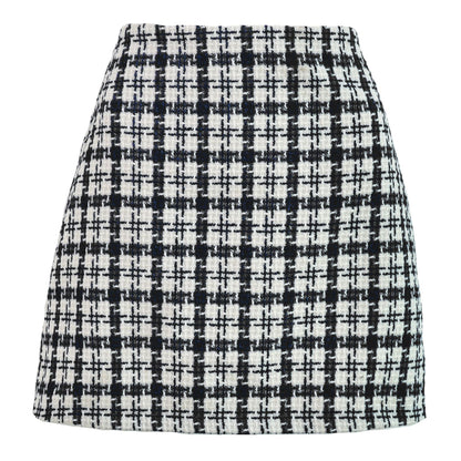 A-line Plaid High-Waisted Mini Skirt