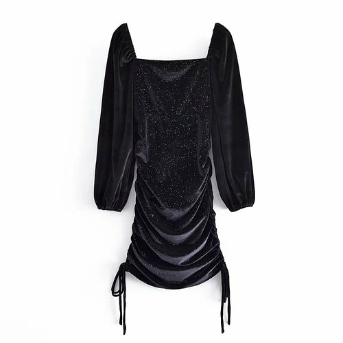 Velvet Sequined Mini-Dress