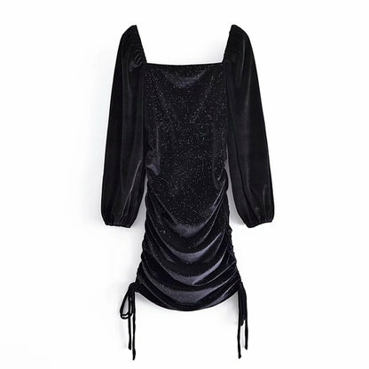 Velvet Sequined Mini-Dress