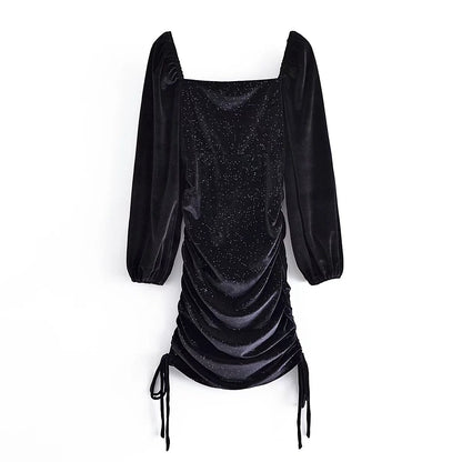 Velvet Sequined Mini-Dress