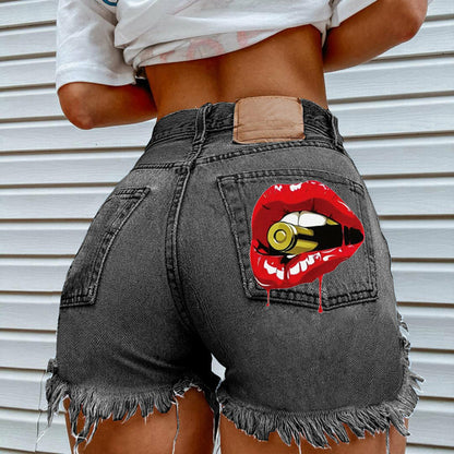 "Bullet" High Waisted Y2K Denim Shorts