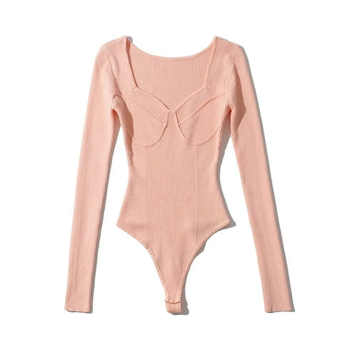 Long Sleeve Knitted Bodysuit